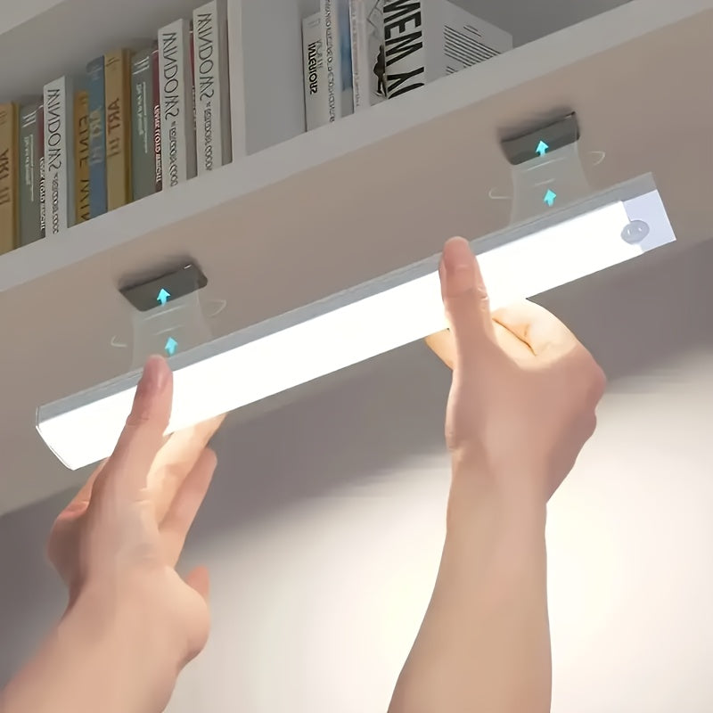 3pcs Warm/White Light 7.87inch/11.81inch/19.69inch Motion Sensor LED Induction Light USB Charging, Magnetic Non Perforated Long Night Light, Suitable for Home and Office Use, Back to School Gift