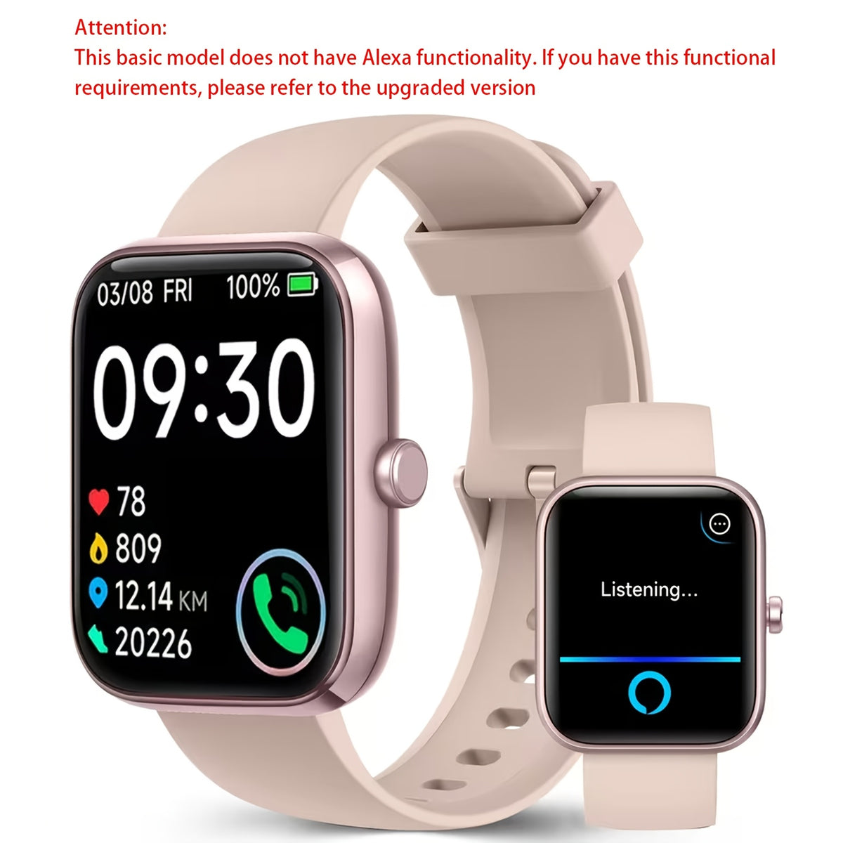 FAWEIO Smart Watch For Men Women With Alexa Built-in, 1.95" Smartwatch With Wireless Call, 100+ Sport Modes, Fitness Activity Tracker Pedometer, For IPhone & Android, Birthday Gifts, Mother'S Day Gift