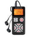 Pocket AM FM Radio Portable Personal Mini Radio with Digital Tuning LCD Display and Back Clip, Rechargeable Pocket Radio with Earphone and SD Card Player for Walking, Jogging