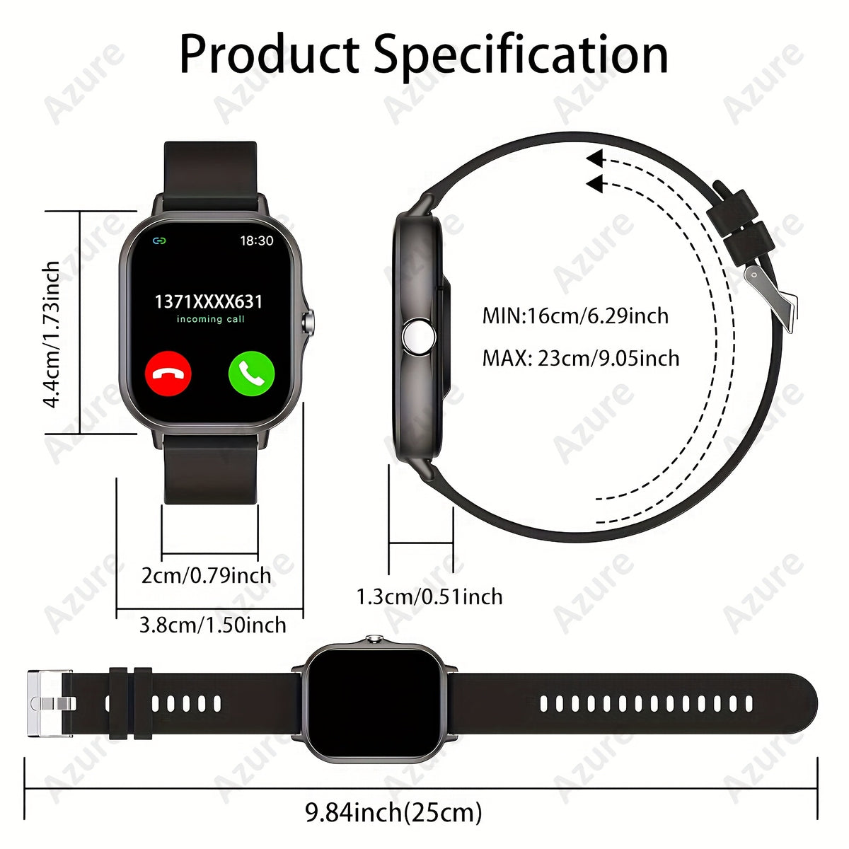 New Fashion Smart Watch, HD Display Unisex, Supports Wireless Call Alerts, Multifunctional Sports Fitness Watch, Multiple Sports Modes, Music-Compatible Sports Watch, Compatible with Android and iPhone, Ideal Gift for Everyone