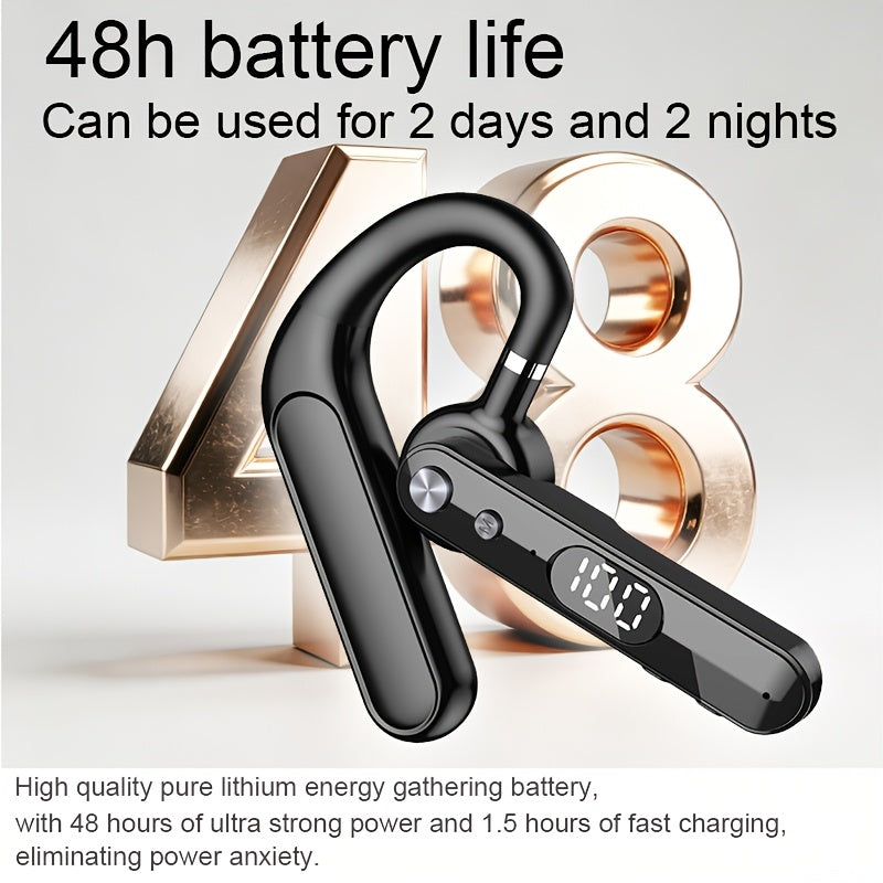 Open-style Wireless Earphones with Extended Battery Life, One-touch Mute Function, Crystal-clear Calls, Non-intra-auricular Design, Battery Level Indicator, Ergonomic Open-ear Design, Comfortable Wireless Earbuds, Compatible with iPhone/Android