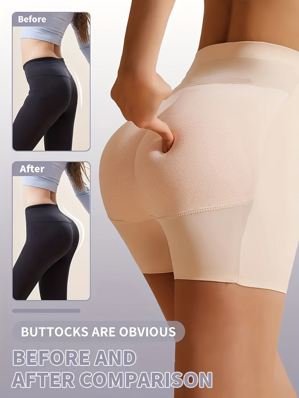 Women'S Shaping Bodysuit Lift Device Fake Pad Panties Women'S Seamless Shaping Beauty Peach Fake Pad Body Shaping Tummy Control Lifting Pants with Padding Shaping Bodysuit