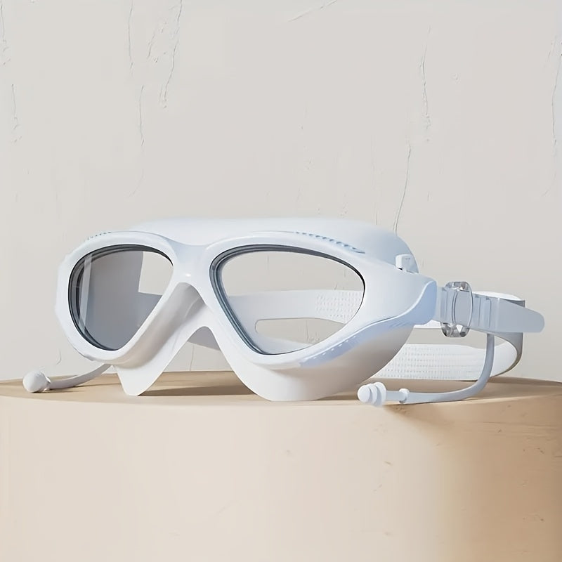 Large Frame Quality Swimming Goggles – Anti-fog and Waterproof, with High-definition Clarity and an Adjustable Silicone Strap. PC Lenses Are Suitable for Outdoor Swimming and Water Sports. Swimming Accessories, Comfortable Fit, High-performance