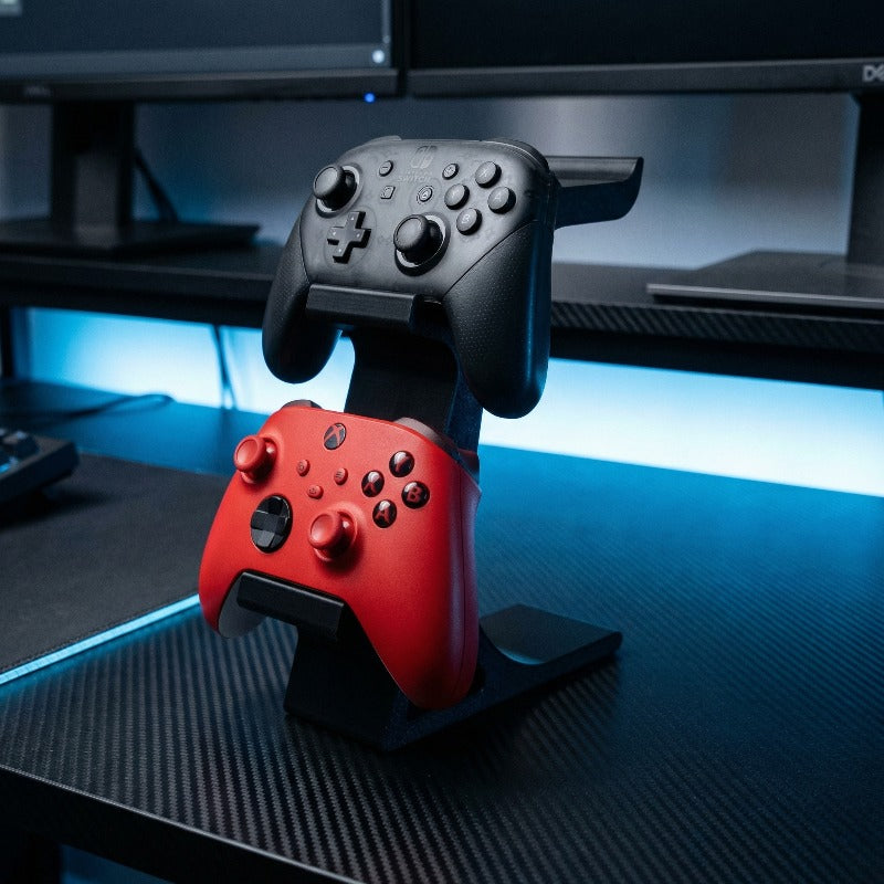 Three-in-One PS5 and Xbox Controller Stand with Headphone Storage Rack, Saves Desktop Space. Suitable for Game Controller Storage, Controller Stand, Headphone Stand, and Other Gaming Accessories