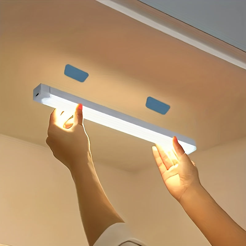 3pcs Warm/White Light 7.87inch/11.81inch/19.69inch Motion Sensor LED Induction Light USB Charging, Magnetic Non Perforated Long Night Light, Suitable for Home and Office Use, Back to School Gift