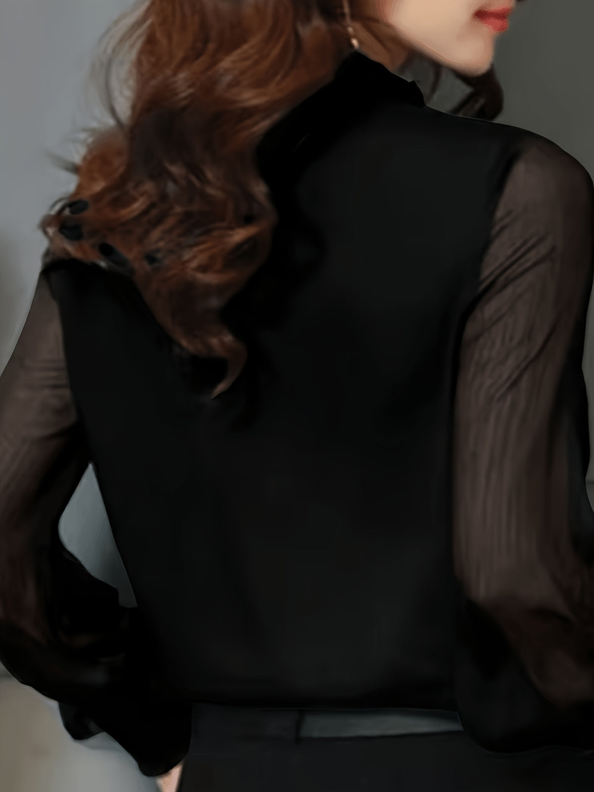 Women's Elegant Office and Daily Shirt - Stand Collar Long Sleeve Non-Sheer Professional Top, All-Season Machine Washable Formal Casual Style Q305
