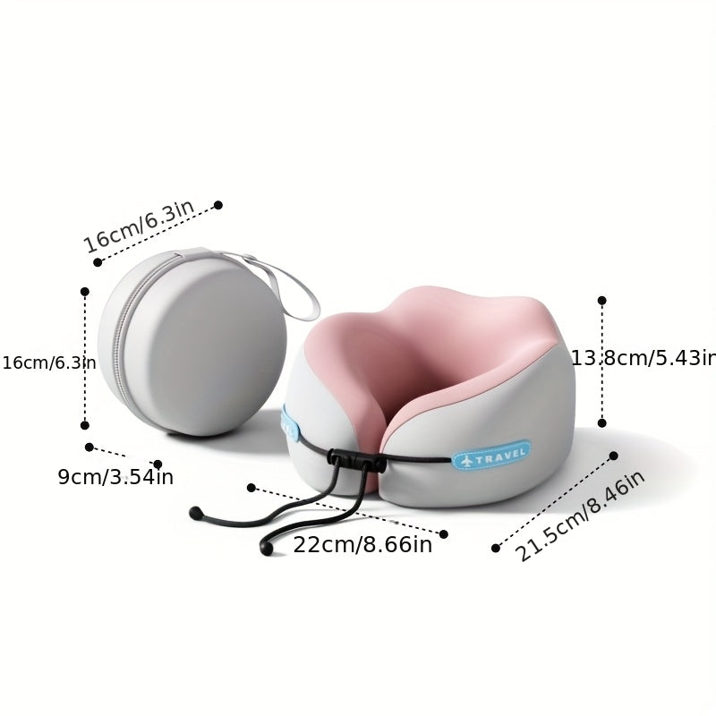 Portable Neck Pillow: Ergonomic Memory Foam Neck Cushion, Compact and Lightweight Design, Easy to Store, Comfortable Rest and Posture – for Travel and Home Use, Suitable for Office, Car, Airplane, Train, and Long Flights, Essential Travel Gift Idea