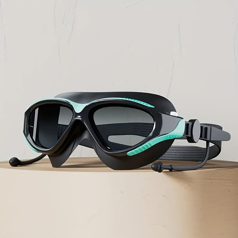 Large Frame Quality Swimming Goggles – Anti-fog and Waterproof, with High-definition Clarity and an Adjustable Silicone Strap. PC Lenses Are Suitable for Outdoor Swimming and Water Sports. Swimming Accessories, Comfortable Fit, High-performance