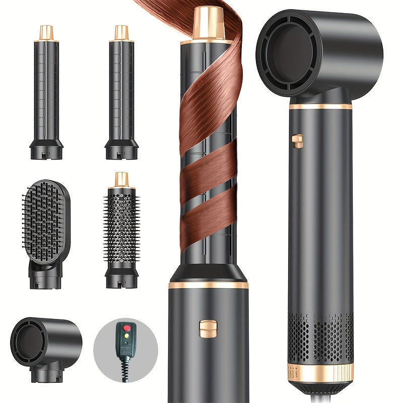 5-In-1 Hair Styler Brush with Heat Styling & Negative Ion Technology - Blowdry, Curl & Straightening Multi-Functional Styler - Perfect Holiday Gift for Women