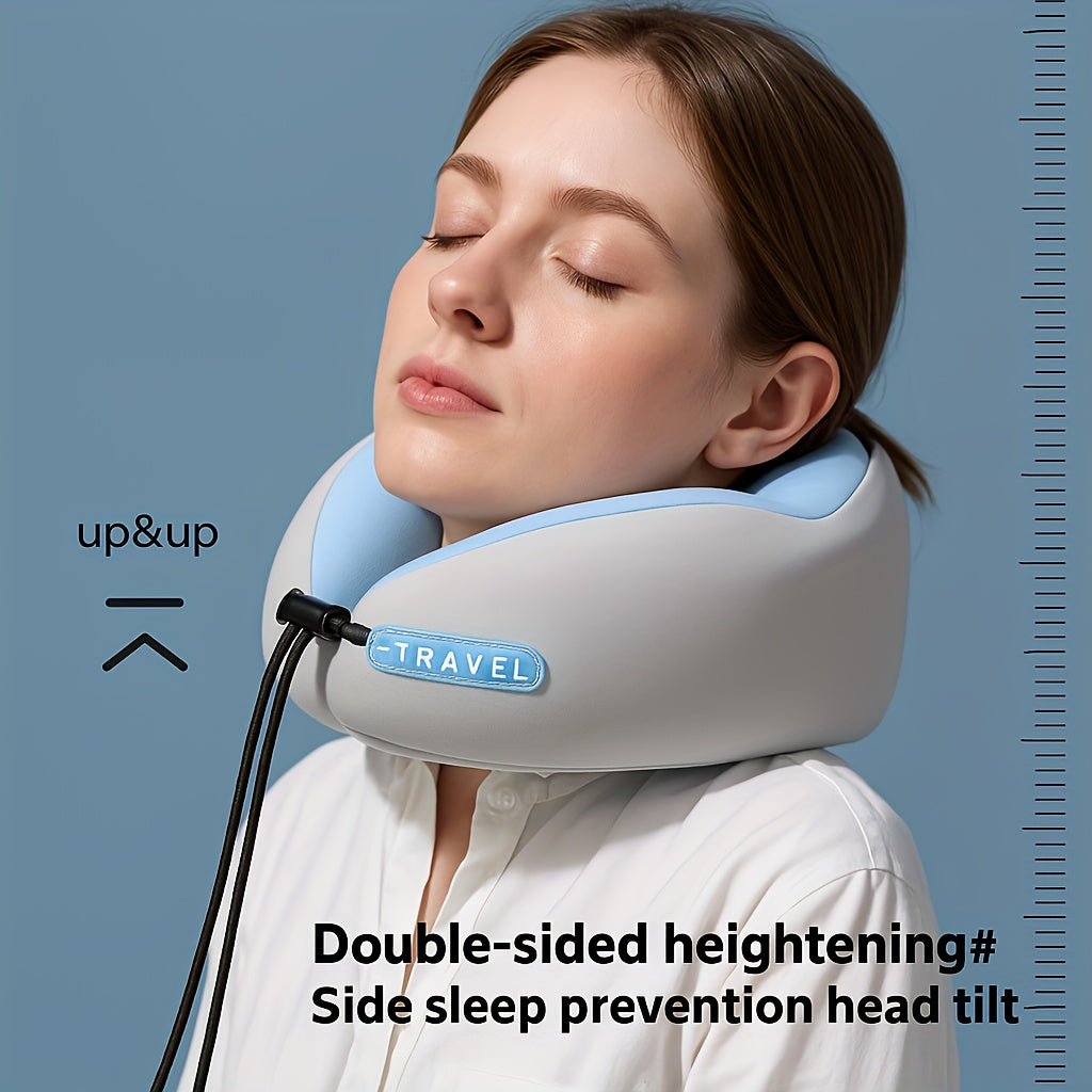 Portable Neck Pillow: Ergonomic Memory Foam Neck Cushion, Compact and Lightweight Design, Easy to Store, Comfortable Rest and Posture – for Travel and Home Use, Suitable for Office, Car, Airplane, Train, and Long Flights, Essential Travel Gift Idea