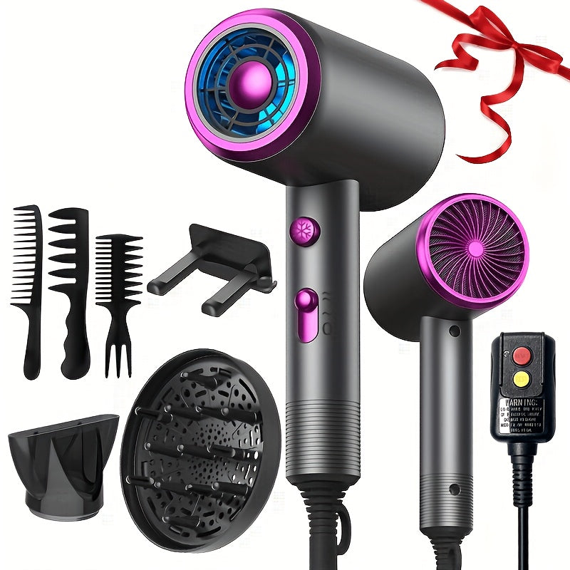 Hair Dryer with Diffuser, DC Motor Pro Hair Dryer with Includes Diffuser And Concentrator, Grey, Red, White, Pink, Green