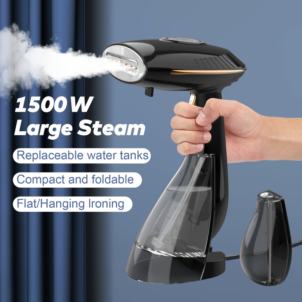 PANCERKA Portable Handheld Garment Steamer, 1500W High-Performance Steam Generator for Eliminating Creases from Fabrics, Continuous Release of Abundant Steam, Quick Heating to Smooth Out Clothes