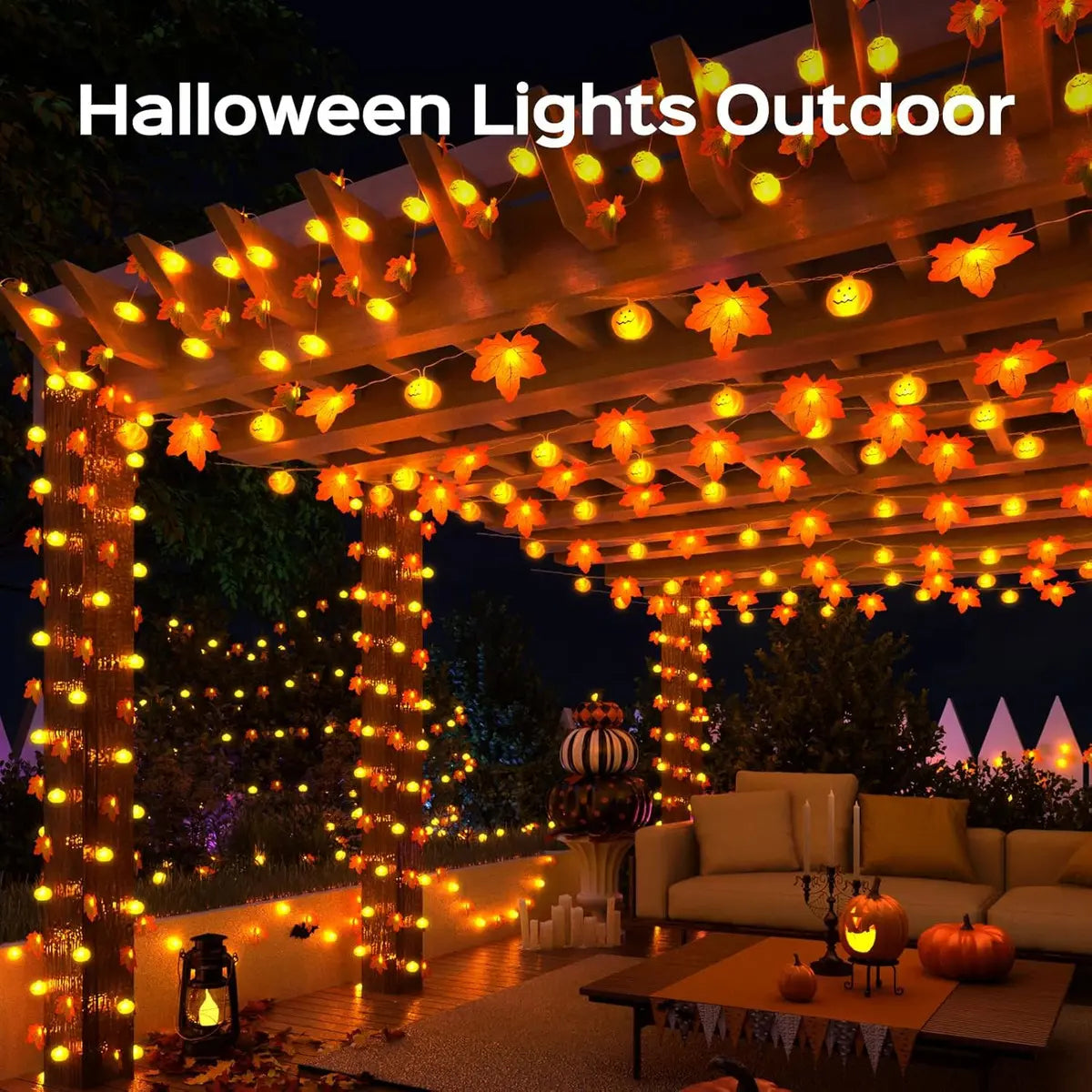 Halloween De Luces 4.5m 30led Decoración Calabazas Adornos Luces Amarillo