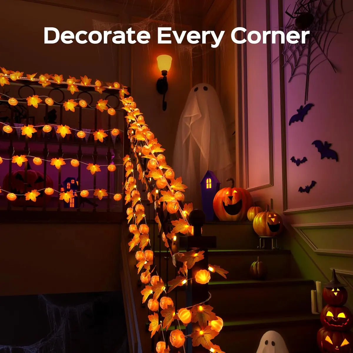 Halloween De Luces 4.5m 30led Decoración Calabazas Adornos Luces Amarillo