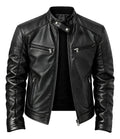 Chaqueta De Cuero Pu Slim Para Hombre Abrigo Delgado