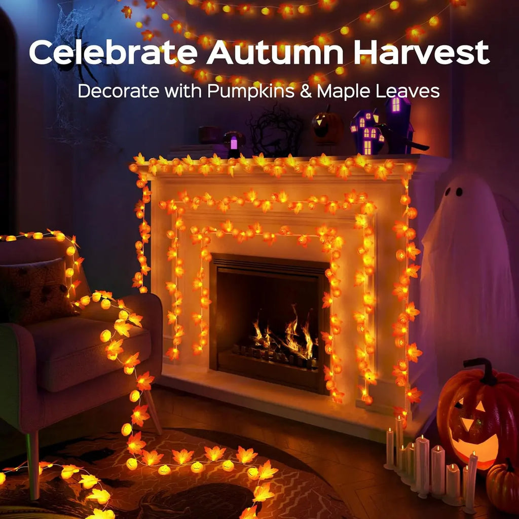 Halloween De Luces 4.5m 30led Decoración Calabazas Adornos Luces Amarillo