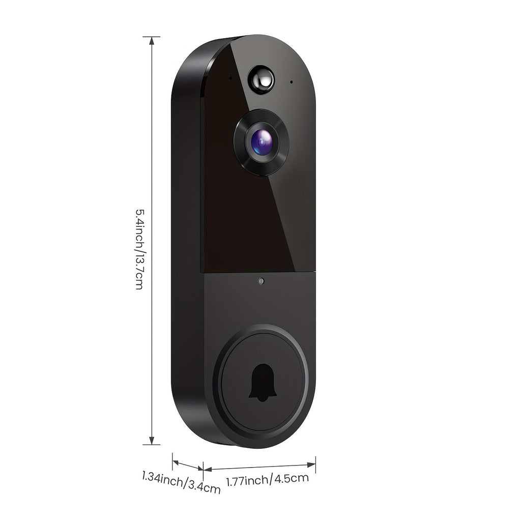 1080P Video Doorbell Camera, Intelligent Body Detection, Cloud Storage, Real-time View, Two-way Audio, Infrared Night Vision, Battery Powered, Monitoring