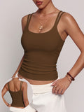 Women's Sexy Camisole Round Neck Tank Top - Ribbed Sleeveless Slim Fit Base Layer, Breathable, Comfortable, Moisture-Wicking, Casual and Versatile, Women's Camisole