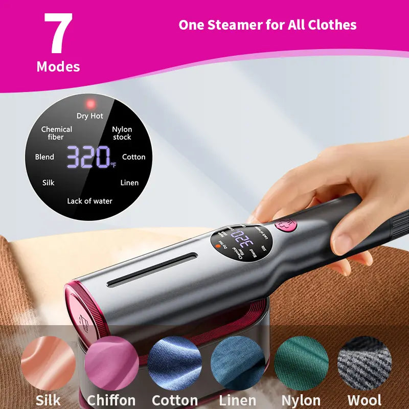 Dr.Flash Garment Steamer for Clothes, Portable Travel Clothing Steamer Iron, 7 Mode with LED Display, 15s Fast Heating, 90° Swivel Handle, New Year Gift tiktokshopbacktoschool