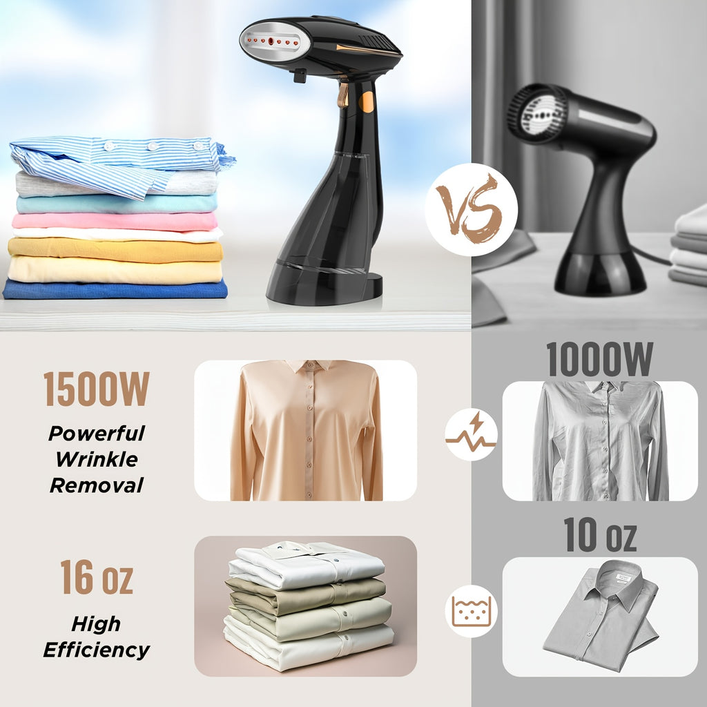 PANCERKA Portable Handheld Garment Steamer, 1500W High-Performance Steam Generator for Eliminating Creases from Fabrics, Continuous Release of Abundant Steam, Quick Heating to Smooth Out Clothes