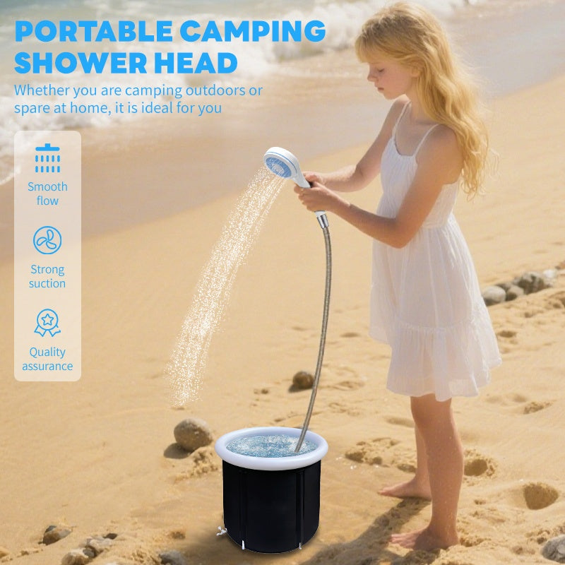 Portable Shower for Camping, Travel, RV Travel, Family Travel, Garden Use | Handheld Camping Shower Pump with Water Filtration System, 4 to 5 liters per minute flow rate, USB Charging, ABS Material