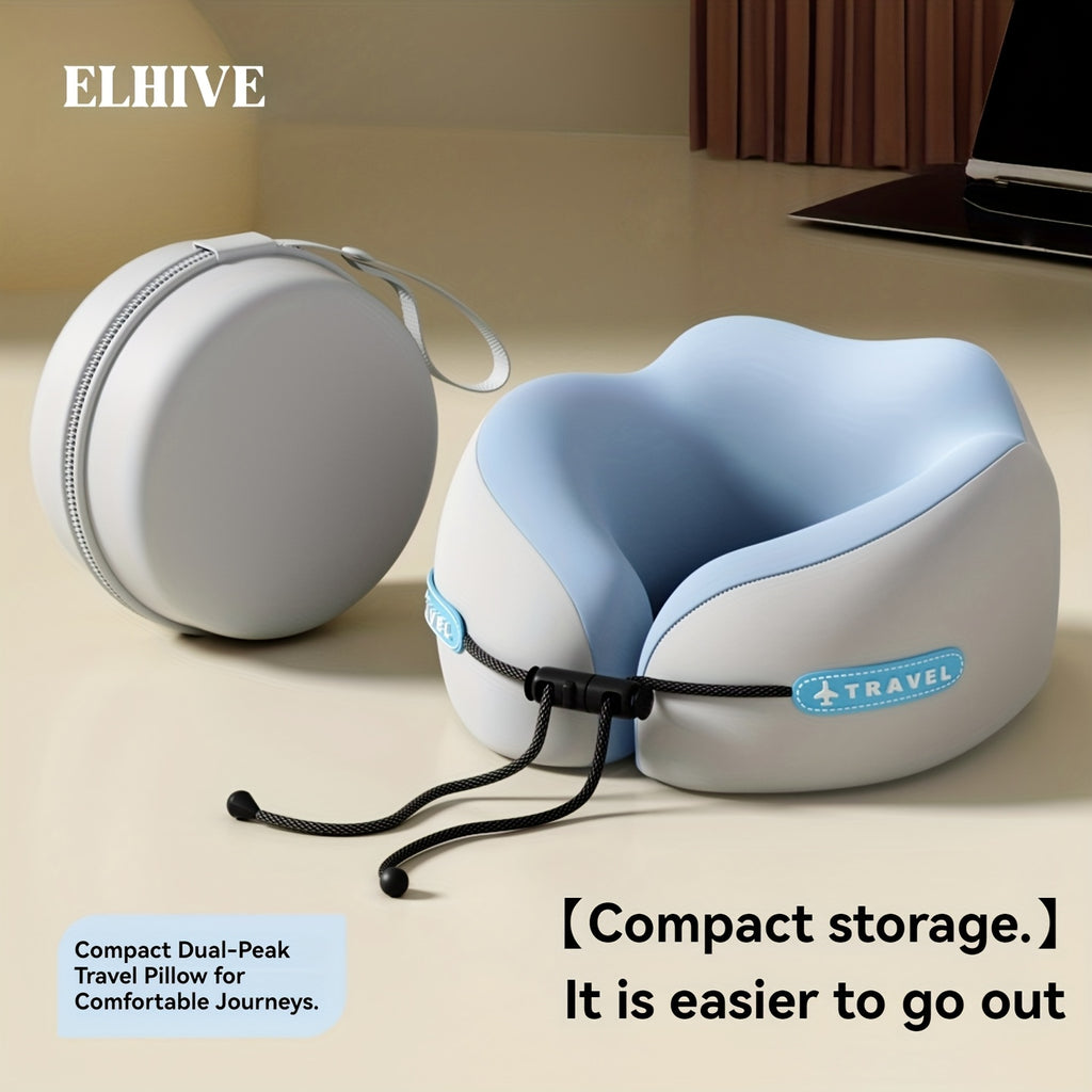Portable Neck Pillow: Ergonomic Memory Foam Neck Cushion, Compact and Lightweight Design, Easy to Store, Comfortable Rest and Posture – for Travel and Home Use, Suitable for Office, Car, Airplane, Train, and Long Flights, Essential Travel Gift Idea