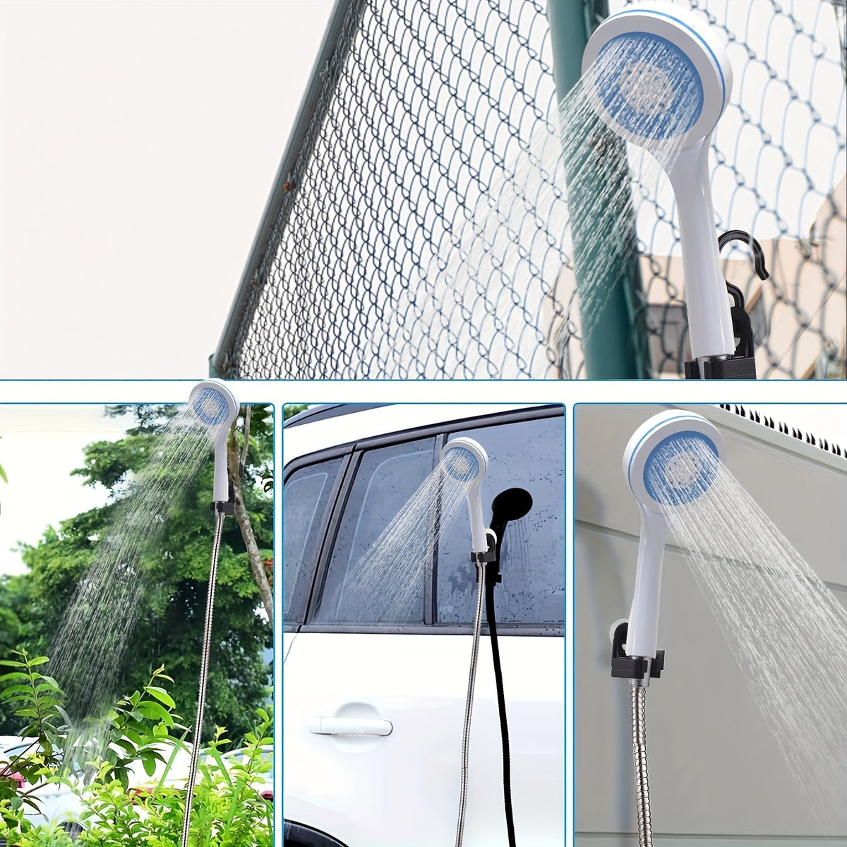 Portable Shower for Camping, Travel, RV Travel, Family Travel, Garden Use | Handheld Camping Shower Pump with Water Filtration System, 4 to 5 liters per minute flow rate, USB Charging, ABS Material