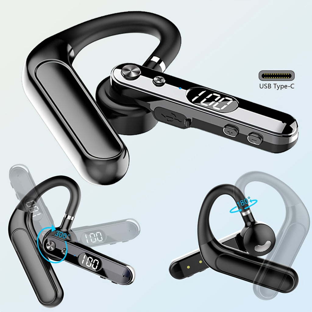 Open-style Wireless Earphones with Extended Battery Life, One-touch Mute Function, Crystal-clear Calls, Non-intra-auricular Design, Battery Level Indicator, Ergonomic Open-ear Design, Comfortable Wireless Earbuds, Compatible with iPhone/Android
