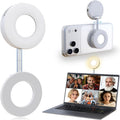 Magnetic Selfie Light, iPhone MagSafe-Compatible Phone Light. 360° LED Selfie Ring Fill Light with Foldable Stand and Mirror, Suitable for Selfies/Photography/TikTok/Video Conferencing