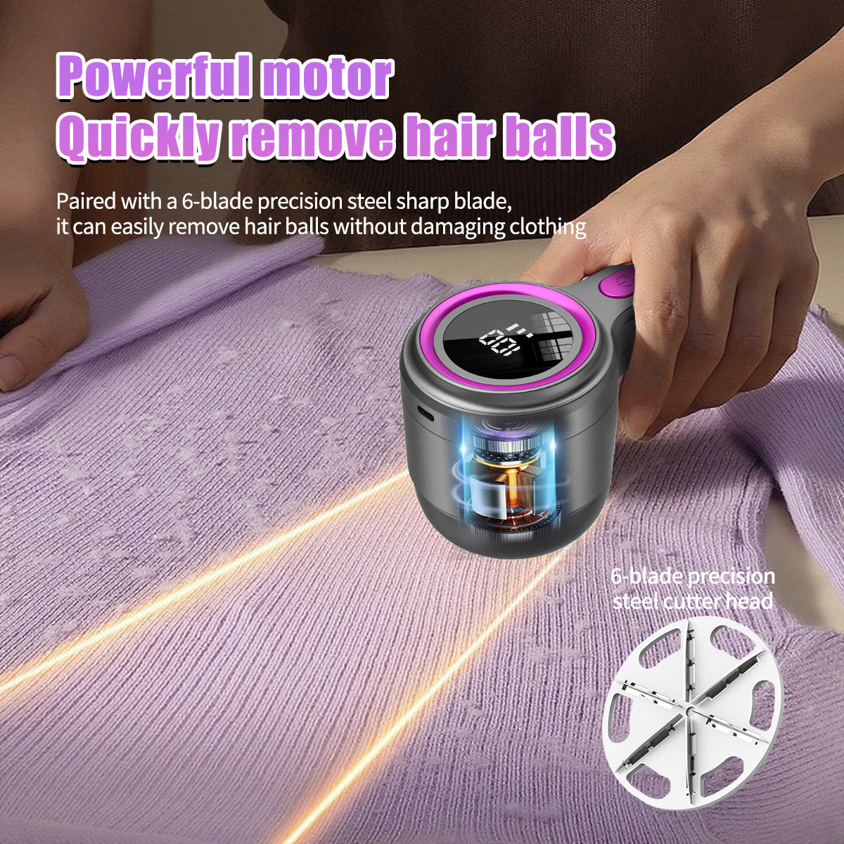 [USB-C Lint Remover] The 2025 Upgraded Portable Multifunctional Lint Remover Features USB-C Fast Charging, an Electric Fabric Shaver, And a Powerful Motor with an LED Smart Digital Display. It'S Suitable for Clothing, Bedding, Carpets, And Sofas