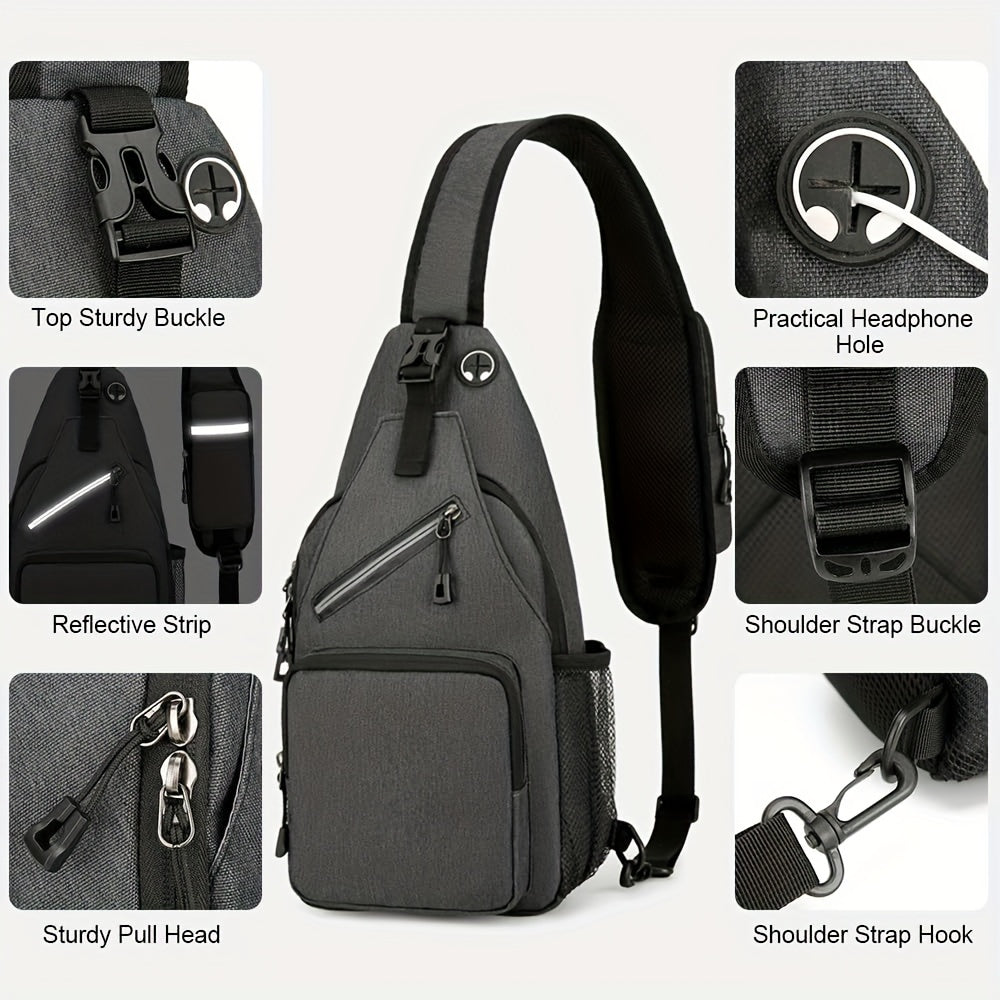 1pc Crossbody Sling Bag for Men And Women with Adjustable Shoulder Strap Shoulder Backpack Chest Bag Travel Hiking Daypacks, Christmas Gift
