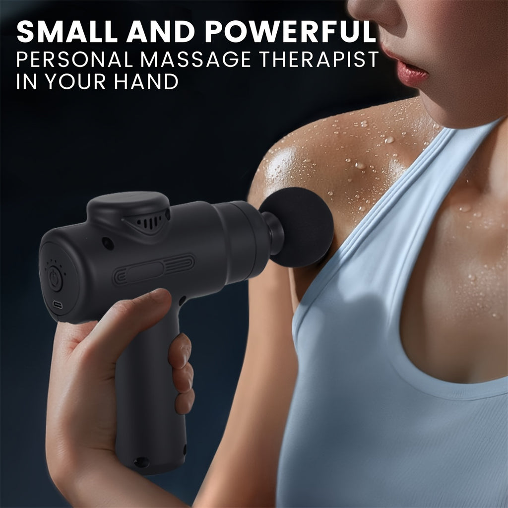 Multifunctional portable fascia gun, electric massager, USB charging port, 6-speed adjustment + 8 replaceable massage heads, suitable for muscle relaxation after exercise and fitness, a Christmas or Halloween gift for family, friends, and classmates