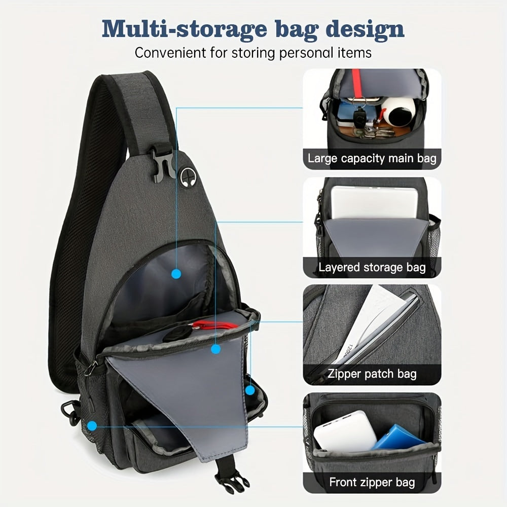 1pc Crossbody Sling Bag for Men And Women with Adjustable Shoulder Strap Shoulder Backpack Chest Bag Travel Hiking Daypacks, Christmas Gift