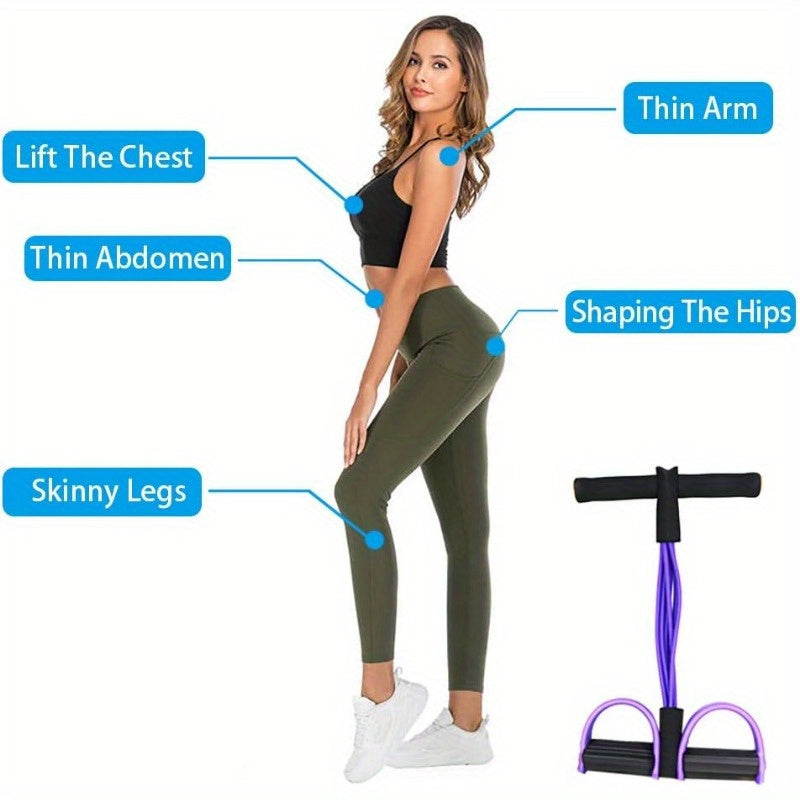 Six-Tube Upgraded High-Tension Resistance Band – Ergonomic Design, Durable Purple, Suitable for Home Gyms, Cardio Workouts, Strength Training, Exercise Accessories, Stylish Fitness Equipment, Comfortable Grip, Winter