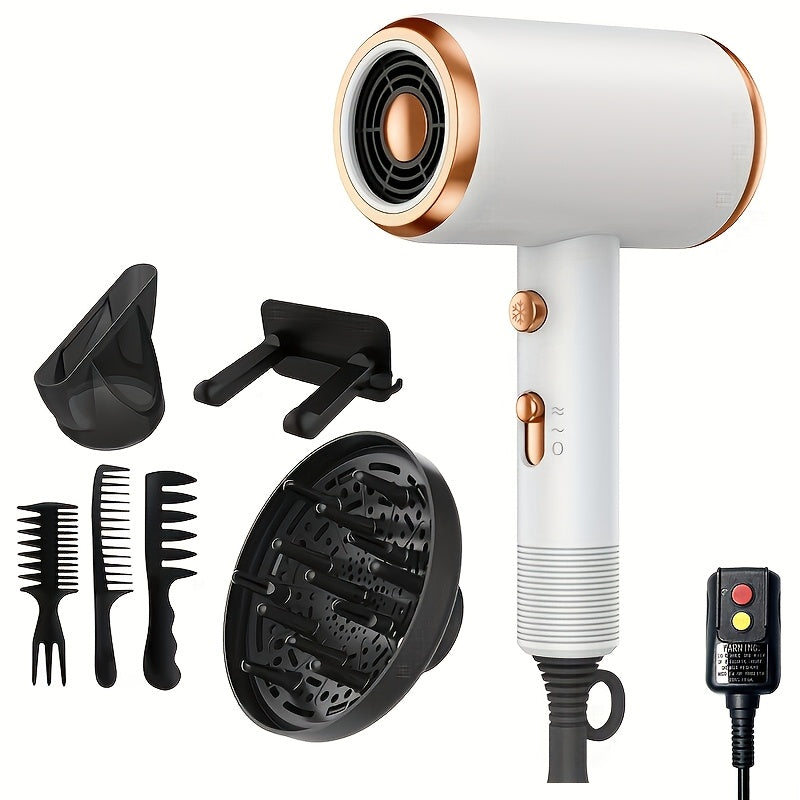Hair Dryer with Diffuser, DC Motor Pro Hair Dryer with Includes Diffuser And Concentrator, Grey, Red, White, Pink, Green