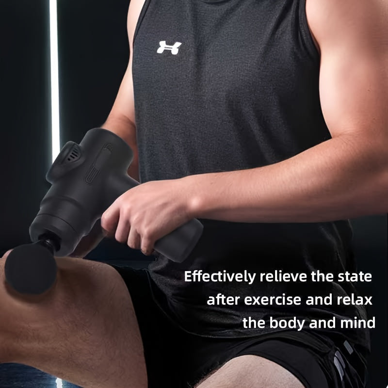 Multifunctional portable fascia gun, electric massager, USB charging port, 6-speed adjustment + 8 replaceable massage heads, suitable for muscle relaxation after exercise and fitness, a Christmas or Halloween gift for family, friends, and classmates