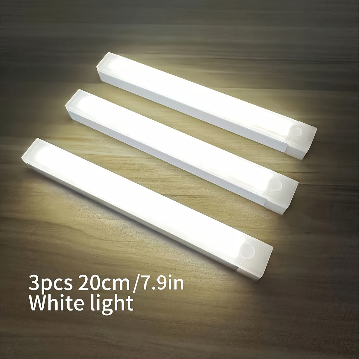 3pcs Warm/White Light 7.87inch/11.81inch/19.69inch Motion Sensor LED Induction Light USB Charging, Magnetic Non Perforated Long Night Light, Suitable for Home and Office Use, Back to School Gift
