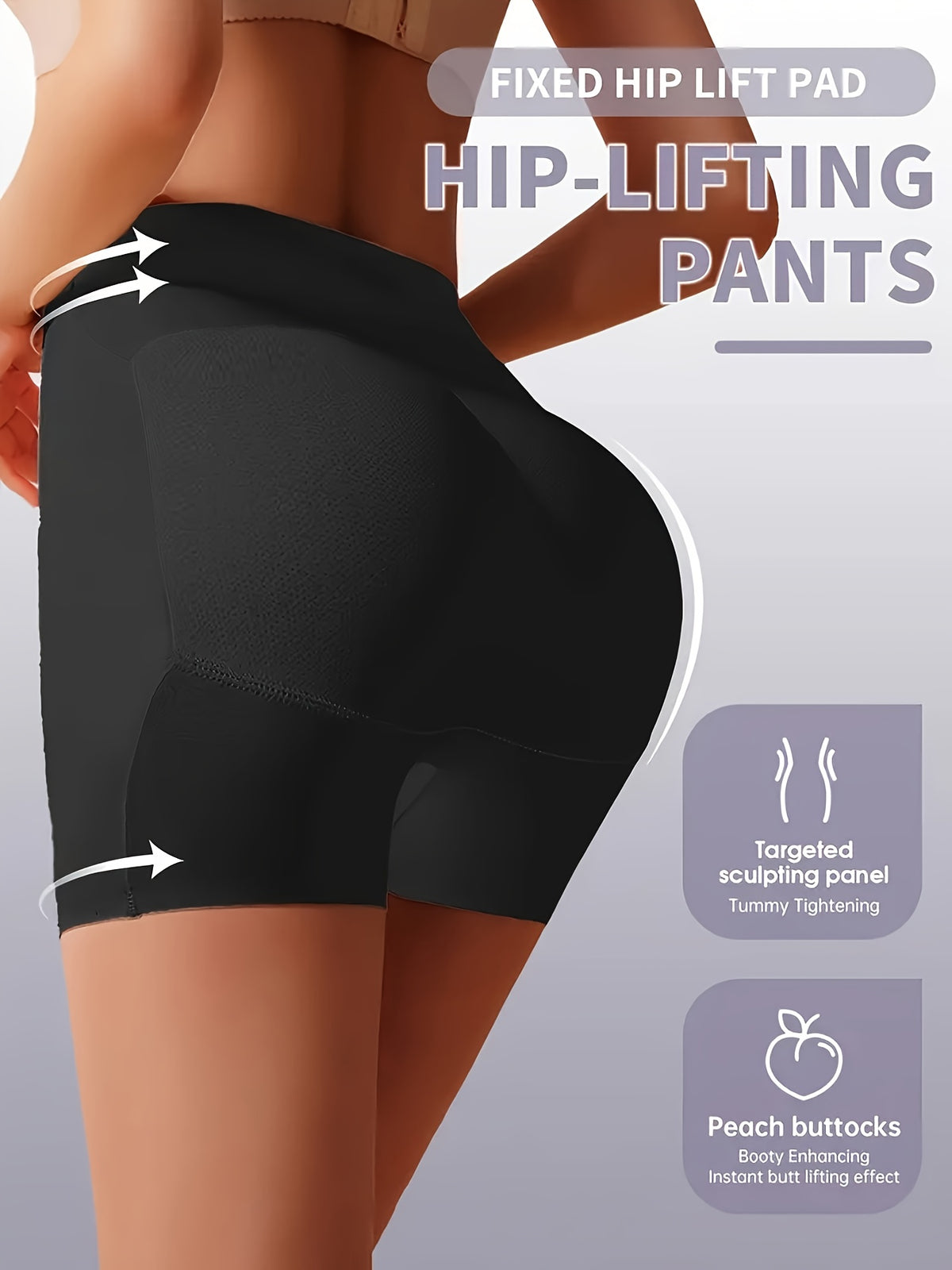 Women'S Shaping Bodysuit Lift Device Fake Pad Panties Women'S Seamless Shaping Beauty Peach Fake Pad Body Shaping Tummy Control Lifting Pants with Padding Shaping Bodysuit