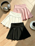 Cross V Waist Tennis Skirt With Pockets For Women, High Waist Ruched Golf Skorts With Built-in Shorts, Athletic Running Pickleball Workout Skirt